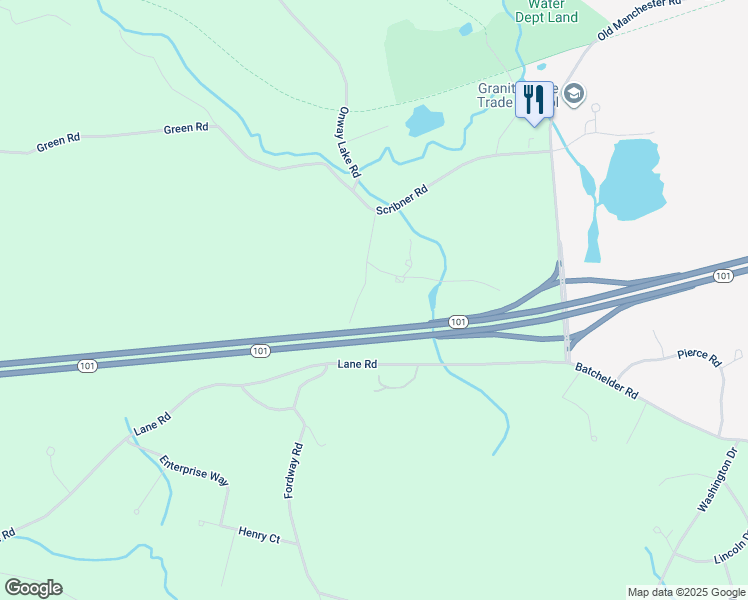 map of restaurants, bars, coffee shops, grocery stores, and more near 16 Gile Road in Raymond