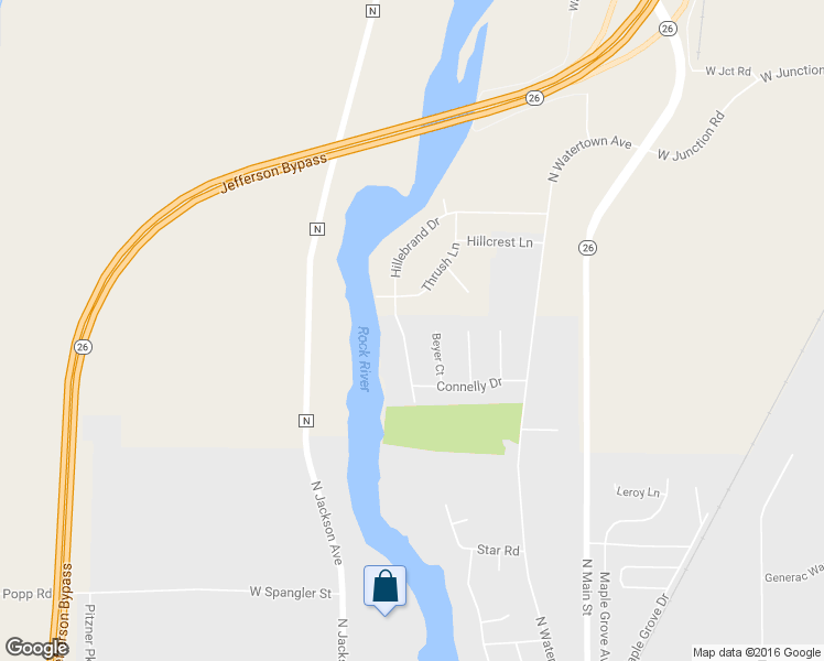 map of restaurants, bars, coffee shops, grocery stores, and more near 1156 Hillebrand Drive in Jefferson