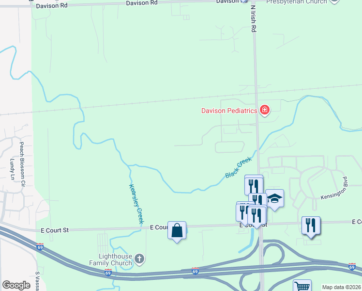 map of restaurants, bars, coffee shops, grocery stores, and more near 7477 Lions Gate Parkway in Davison