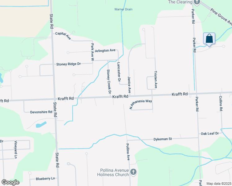 map of restaurants, bars, coffee shops, grocery stores, and more near 3784 Krafft Road in Fort Gratiot Township