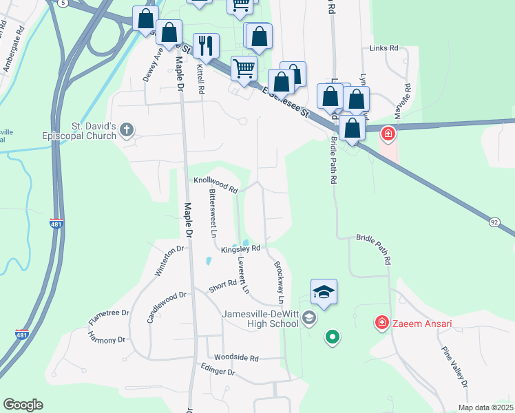 map of restaurants, bars, coffee shops, grocery stores, and more near 5241 Brockway Ln in Fayetteville