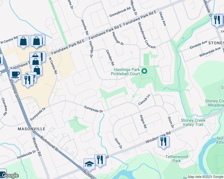 map of restaurants, bars, coffee shops, grocery stores, and more near 173 Camden Crescent in London