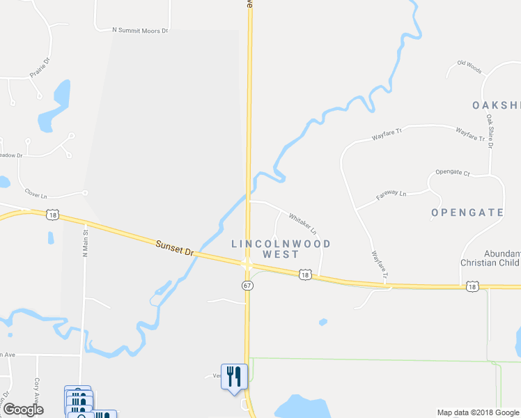 map of restaurants, bars, coffee shops, grocery stores, and more near 35951 Whitaker Lane in Oconomowoc