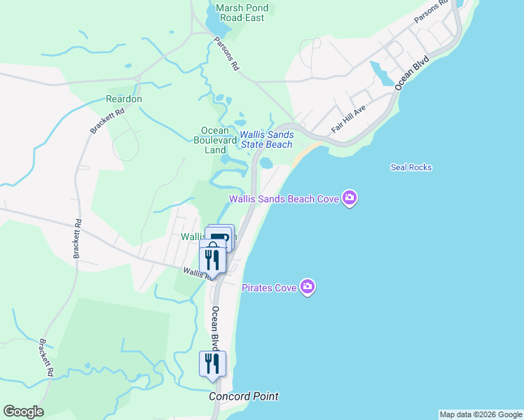 map of restaurants, bars, coffee shops, grocery stores, and more near 1130 Ocean Boulevard in Rye