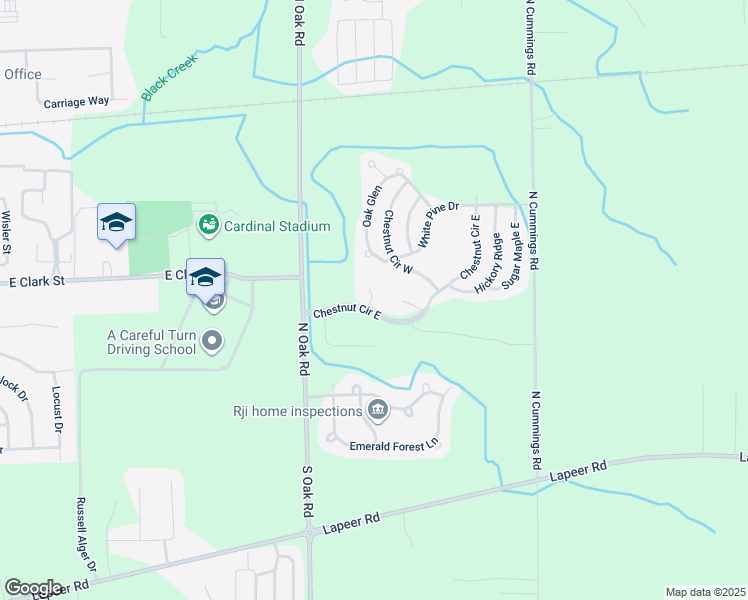 map of restaurants, bars, coffee shops, grocery stores, and more near 1215 Chestnut Court in Davison