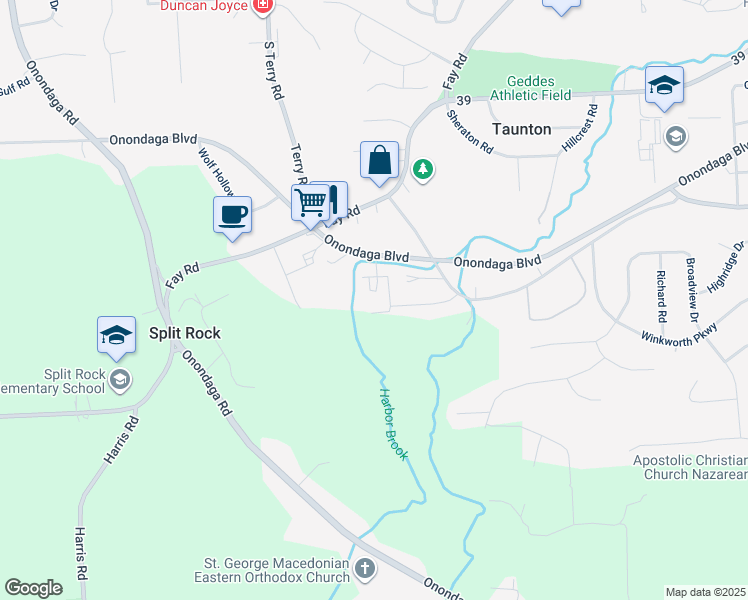 map of restaurants, bars, coffee shops, grocery stores, and more near 4330 Onondaga Boulevard in Syracuse
