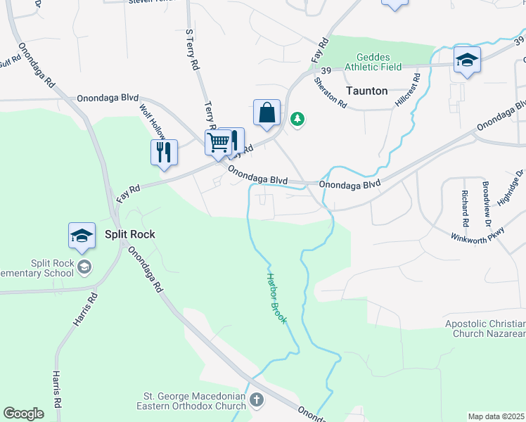 map of restaurants, bars, coffee shops, grocery stores, and more near 4330 Onondaga Boulevard in Syracuse