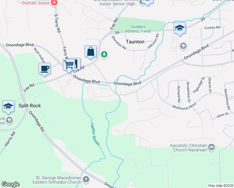 map of restaurants, bars, coffee shops, grocery stores, and more near 3410 Bellevue Avenue in Syracuse