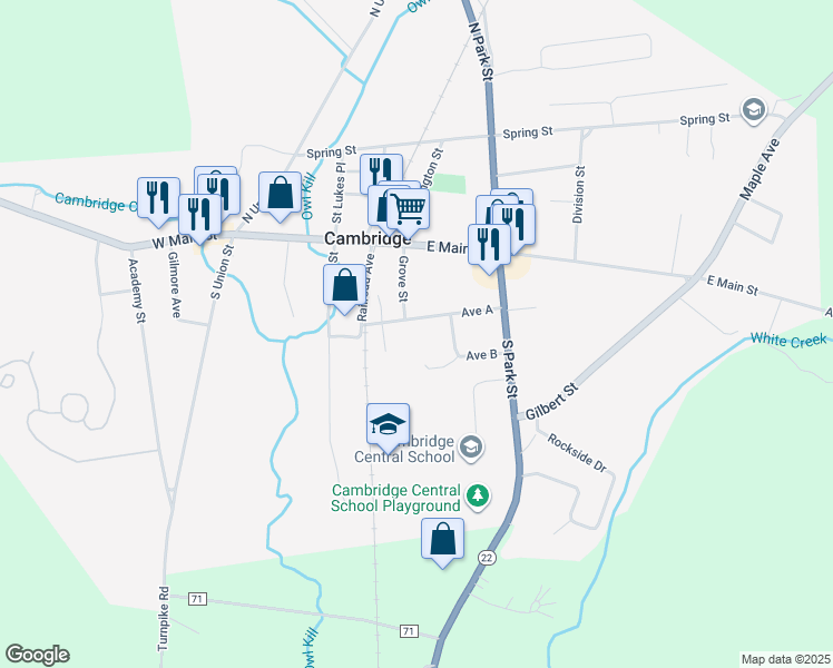 map of restaurants, bars, coffee shops, grocery stores, and more near 22 Avenue A in Cambridge