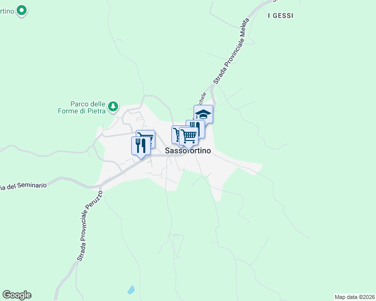 map of restaurants, bars, coffee shops, grocery stores, and more near in Sassofortino