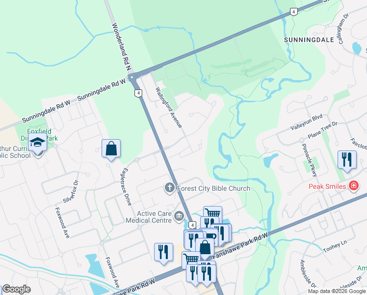 map of restaurants, bars, coffee shops, grocery stores, and more near in London