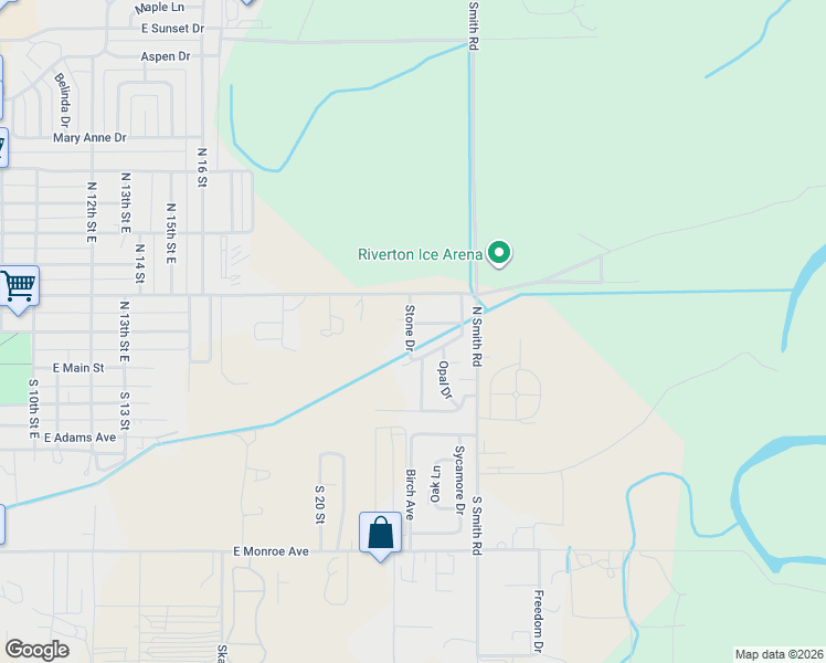 map of restaurants, bars, coffee shops, grocery stores, and more near 2301 Sapphire Avenue in Riverton