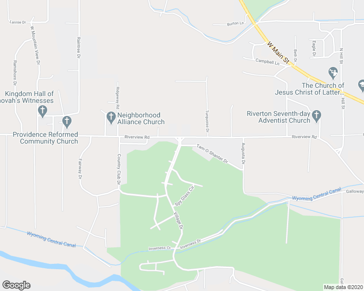 map of restaurants, bars, coffee shops, grocery stores, and more near 3601 Tam-O-Shanter Drive in Riverton