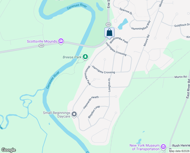 map of restaurants, bars, coffee shops, grocery stores, and more near 196 Sedgley Park in West Henrietta