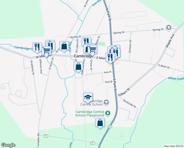 map of restaurants, bars, coffee shops, grocery stores, and more near 22 Ave A in Cambridge