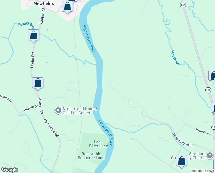 map of restaurants, bars, coffee shops, grocery stores, and more near 10 Wingate Court in Stratham
