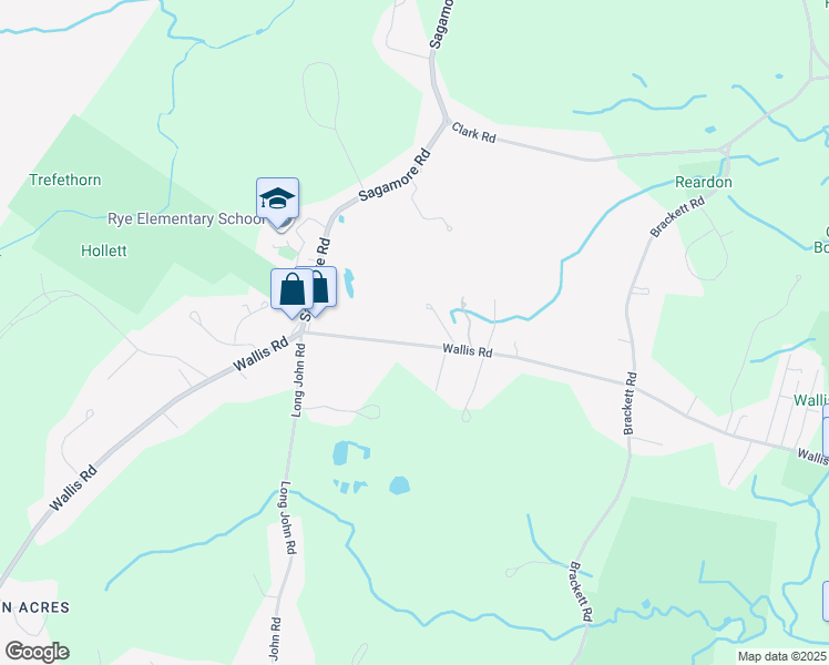 map of restaurants, bars, coffee shops, grocery stores, and more near 277 Wallis Road in Rye