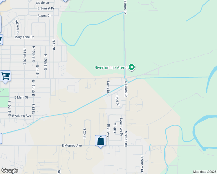 map of restaurants, bars, coffee shops, grocery stores, and more near 2301-2305 Sapphire Avenue in Riverton
