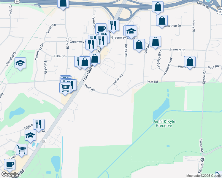 map of restaurants, bars, coffee shops, grocery stores, and more near 2971 Index Road in Fitchburg