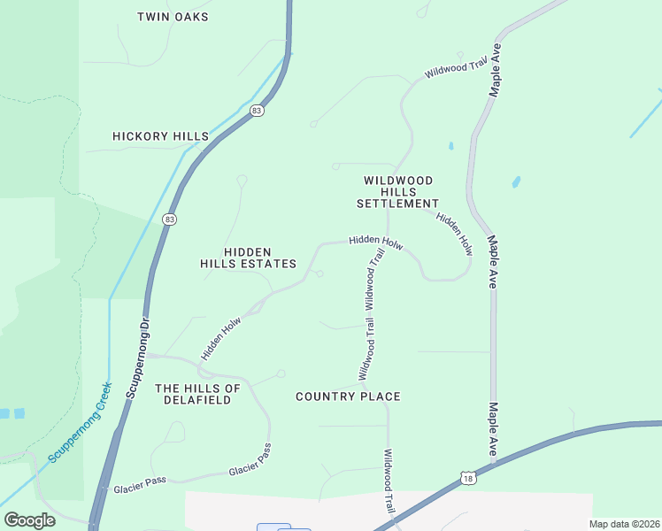 map of restaurants, bars, coffee shops, grocery stores, and more near S6W31420 Hidden Hollow Court in Delafield