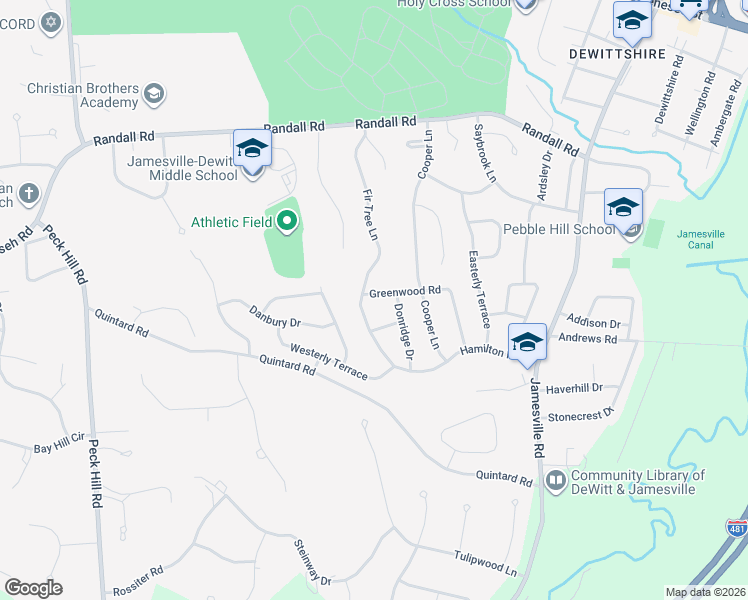 map of restaurants, bars, coffee shops, grocery stores, and more near 305 Greenwood Road in Syracuse