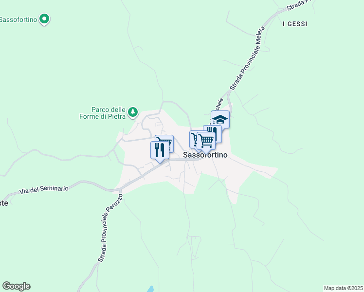 map of restaurants, bars, coffee shops, grocery stores, and more near 20 Via dell'Orfanotrofio in Sassofortino