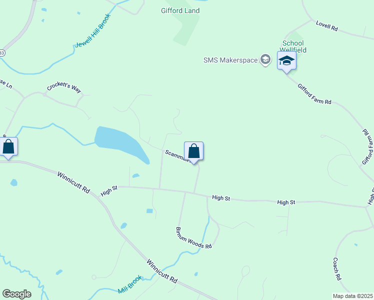map of restaurants, bars, coffee shops, grocery stores, and more near 10 Scamman Road in Stratham