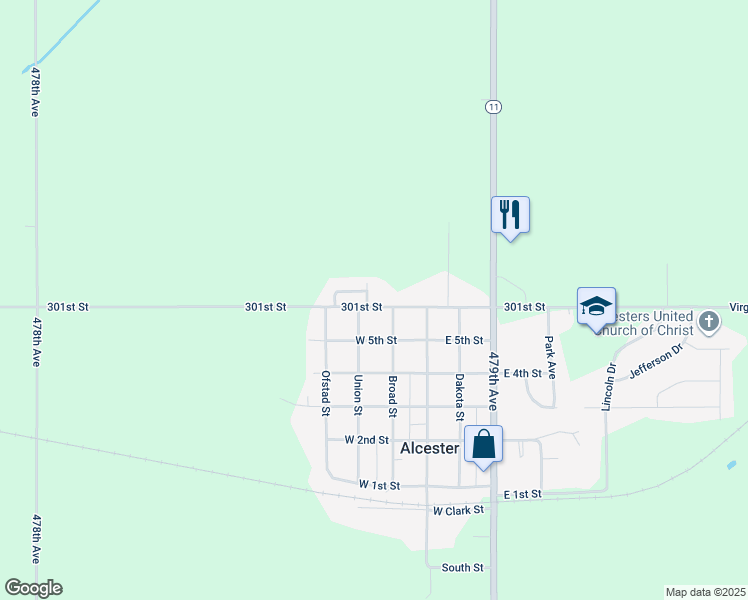 map of restaurants, bars, coffee shops, grocery stores, and more near 209 West 6th Street in Alcester
