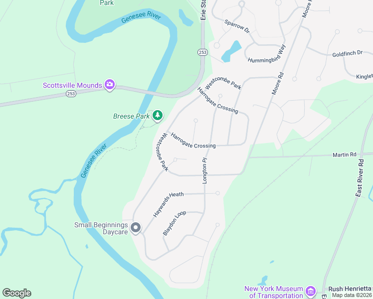 map of restaurants, bars, coffee shops, grocery stores, and more near 196 Sedgley Park in West Henrietta