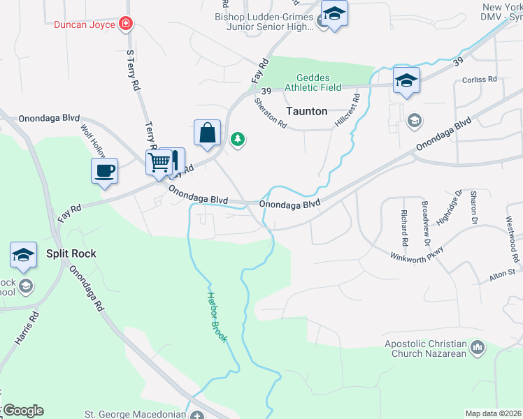 map of restaurants, bars, coffee shops, grocery stores, and more near 3410 Bellevue Avenue in Syracuse