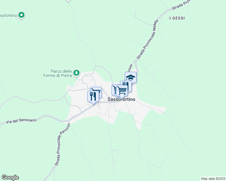 map of restaurants, bars, coffee shops, grocery stores, and more near 20 Via dell'Orfanotrofio in Sassofortino