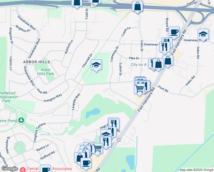 map of restaurants, bars, coffee shops, grocery stores, and more near 2321 Traceway Drive in Fitchburg