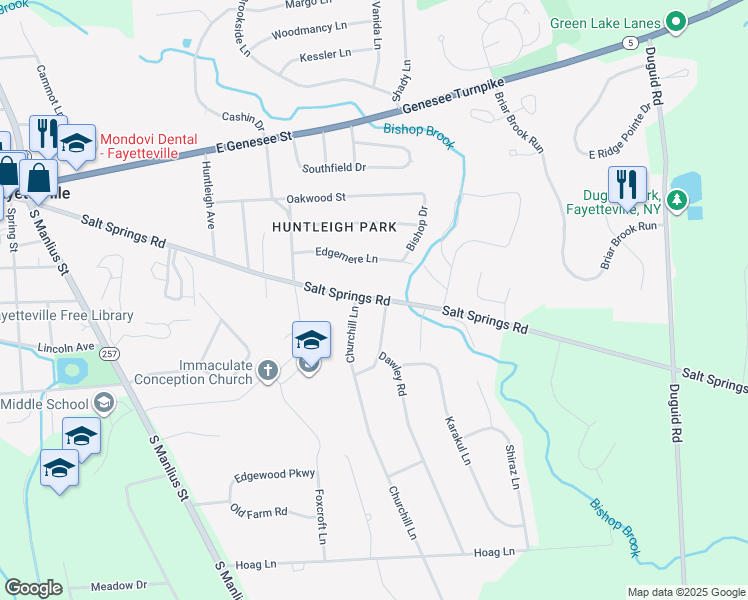 map of restaurants, bars, coffee shops, grocery stores, and more near 424 Salt Springs Road in Fayetteville