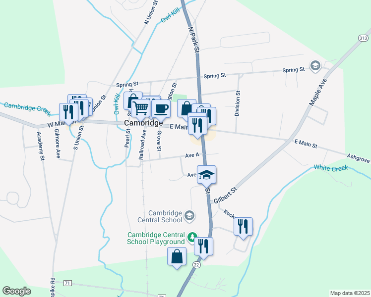 map of restaurants, bars, coffee shops, grocery stores, and more near 3 Avenue A in Cambridge