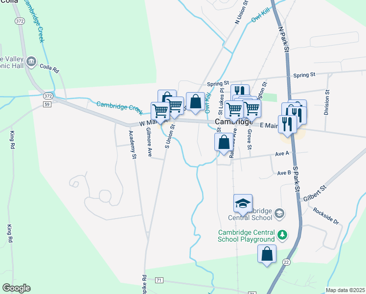 map of restaurants, bars, coffee shops, grocery stores, and more near 13 South Union Street in Cambridge
