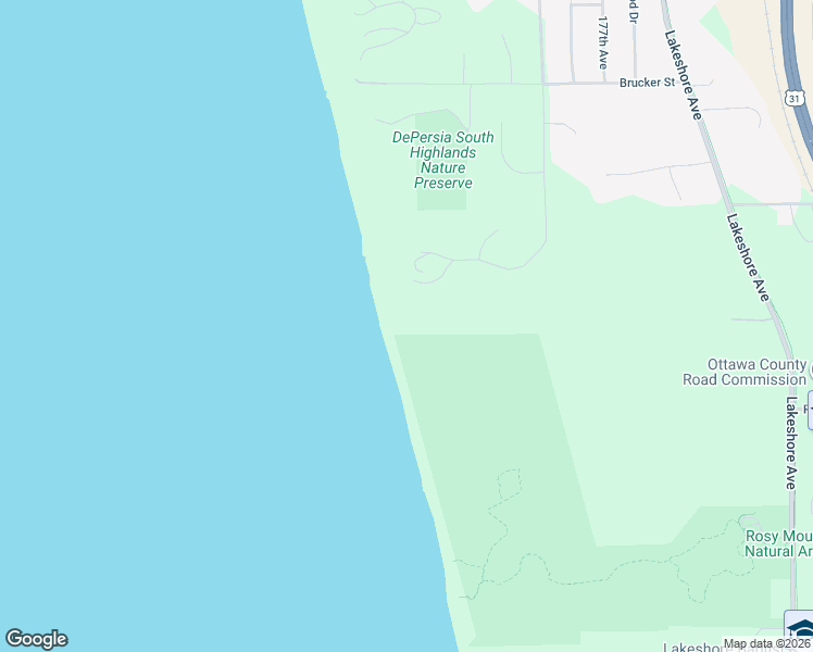 map of restaurants, bars, coffee shops, grocery stores, and more near 14229 Cricklewood Street in Grand Haven