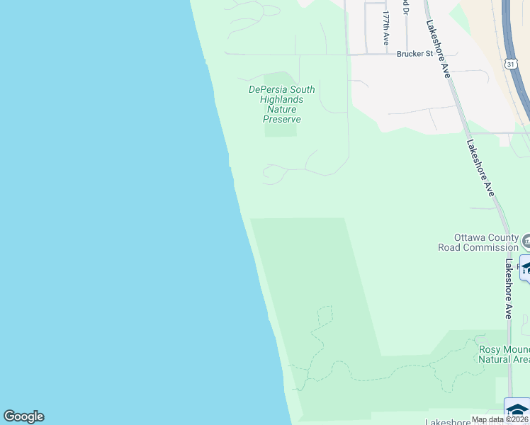 map of restaurants, bars, coffee shops, grocery stores, and more near 14229 Cricklewood Street in Grand Haven