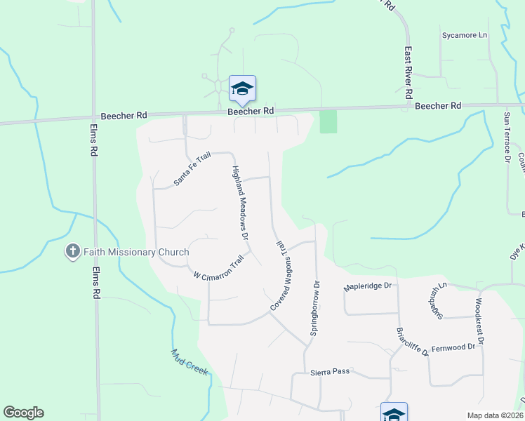 map of restaurants, bars, coffee shops, grocery stores, and more near 6110 Covered Wagons Trail in Flint