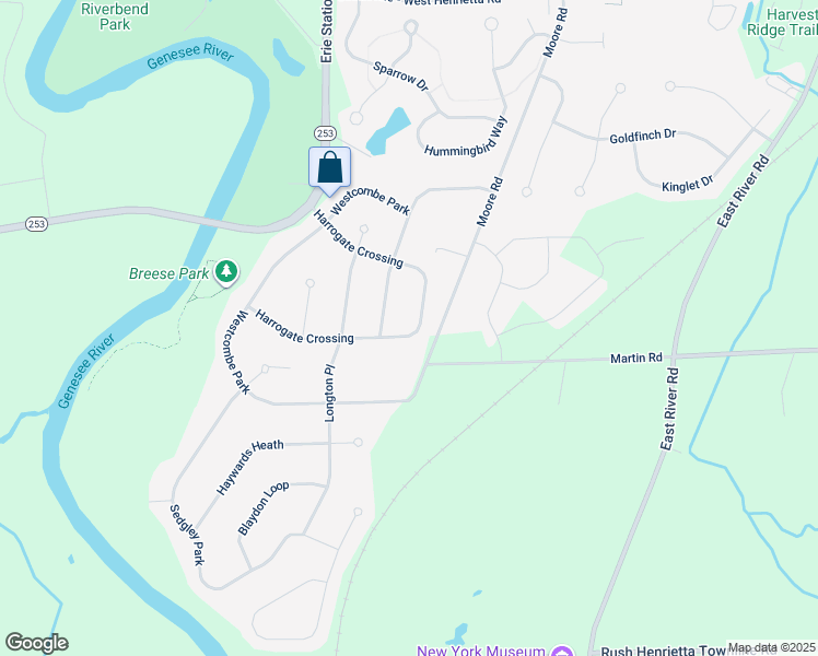 map of restaurants, bars, coffee shops, grocery stores, and more near 90 Harrogate Crossing in West Henrietta