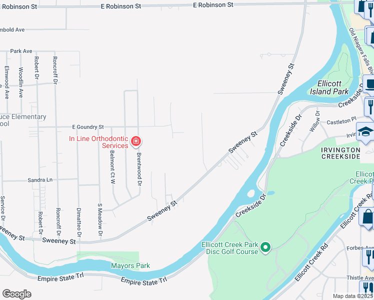 map of restaurants, bars, coffee shops, grocery stores, and more near 1196 Sweeney Street in North Tonawanda