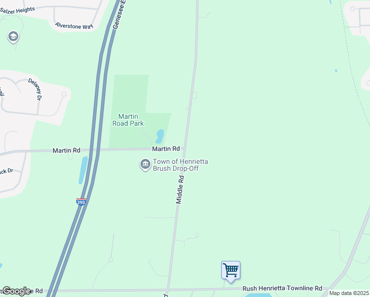 map of restaurants, bars, coffee shops, grocery stores, and more near 1270 Middle Road in Rush