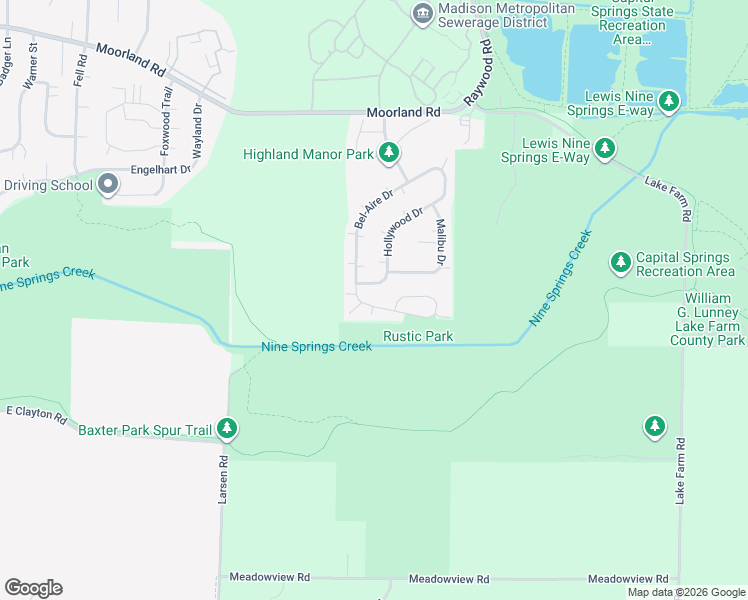 map of restaurants, bars, coffee shops, grocery stores, and more near 67 Hollywood Drive in Madison
