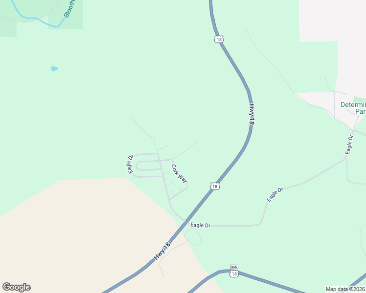 map of restaurants, bars, coffee shops, grocery stores, and more near Cork Way in McGregor