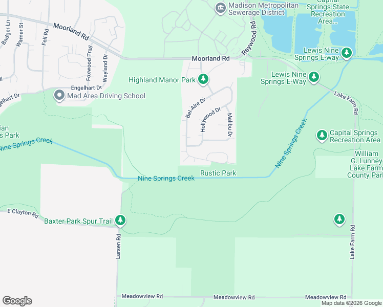 map of restaurants, bars, coffee shops, grocery stores, and more near 80 Bel-Aire Drive in Madison