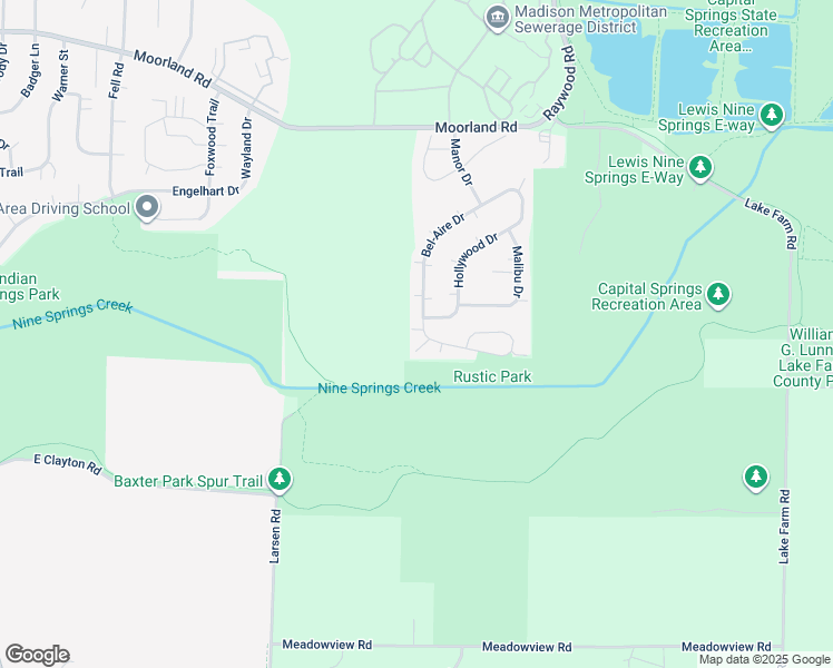 map of restaurants, bars, coffee shops, grocery stores, and more near 80 Bel-Aire Drive in Madison