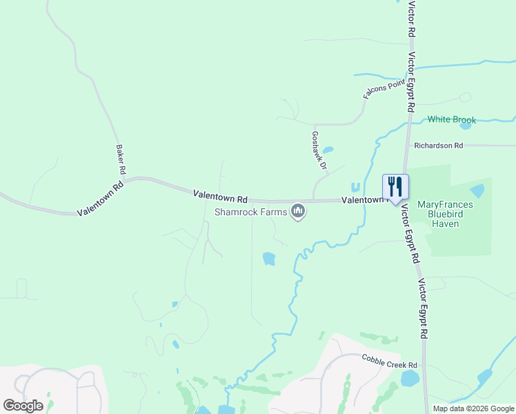 map of restaurants, bars, coffee shops, grocery stores, and more near 230 Haywood Glen in Victor
