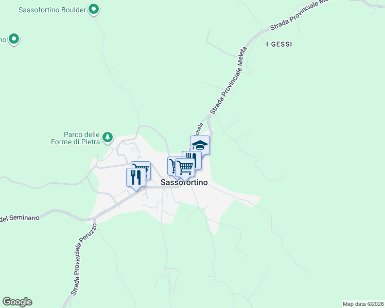 map of restaurants, bars, coffee shops, grocery stores, and more near 18 Via San Michele in Sassofortino