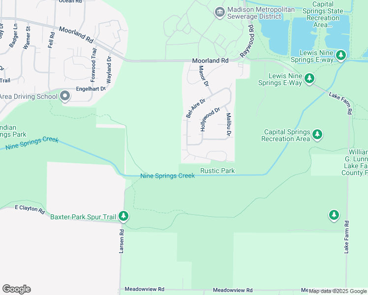 map of restaurants, bars, coffee shops, grocery stores, and more near 80 Bel-Aire Drive in Madison
