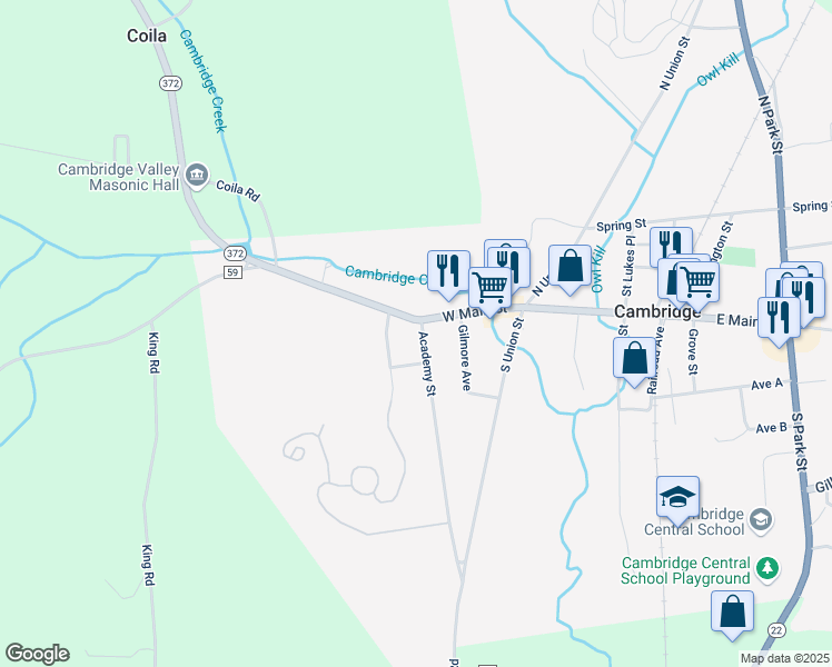 map of restaurants, bars, coffee shops, grocery stores, and more near 2 Academy Street in Cambridge