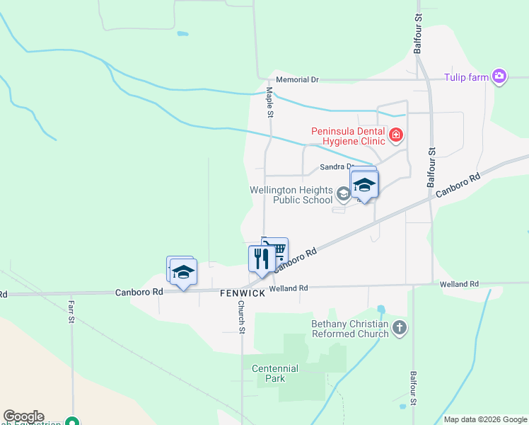 map of restaurants, bars, coffee shops, grocery stores, and more near 1167 Maple Street in Pelham